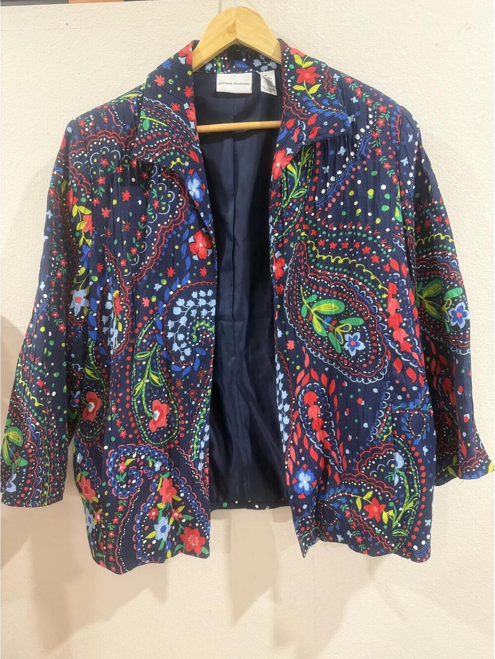 Alfred Dunner Floral Paisley Open Front Jacket Women cod4